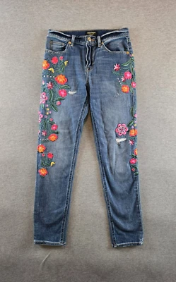 Jeans Juice Couture Etiqueta Negra 25 (25x28) Floral Bordado Slim Denim Y2K Foto 1 de 4