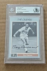 ROY EMERSON SIGNED 1991 NETPRO LEGENDS TENNIS CARD BECKETT CERTIFIED - Picture 1 of 2