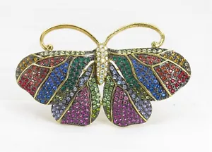 Joan Rivers Regenbogen Schmetterling Motte Pave Set Kristall Brosche - Bild 1 von 5