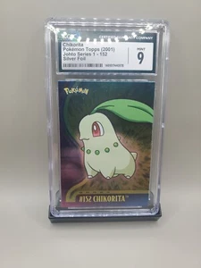 Pokemon Johto Series 3 2001 Topps - Chikorita #152 Foil CGC 9 Pop 1 - Imagen 1 de 2