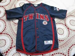 MINNESOTA TWINS FULLY STITCHED TRUE FAN BRAND VINTAGE BASEBALL JERSEY -YOUTH MED - Picture 1 of 9