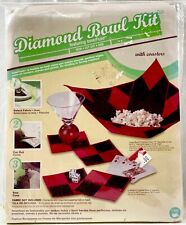 NEW 2005 Diamond Bowl Sewing Kit With Coasters Iron Cut Out Sew Serving 14858