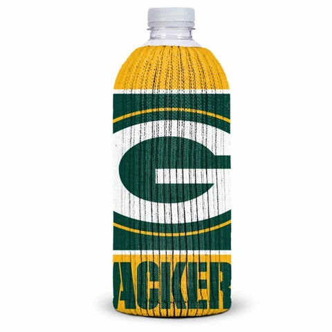 NFL GREEN BAY PACKERS KNIT BOTTLE COOLER HUGGER SET OF 2 NEW Cover