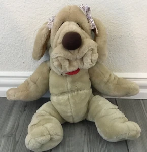 Wrinkles the Puppy Hund Ganz Bros Handpuppe Plüschhund 18 Zoll EUC Shar Pei - Bild 1 von 10