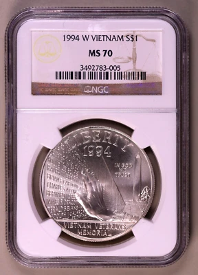 1994-W Vietnam Commemorative Silver Dollar NGC MS70 ***RARE ORIGINAL COIN*** - Image 1 of 4