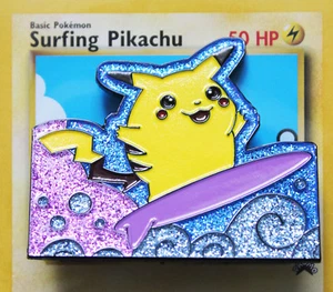Surfing Pikachu - Pokemon Rare Pin Badge - Picture 1 of 3
