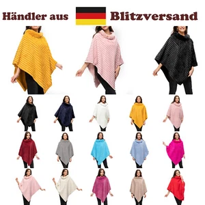 Glamexx24 Damen Elegante Winter Pelz Poncho Rundhals Jacke Dicker Cape Warm Pelz - Bild 1 von 19