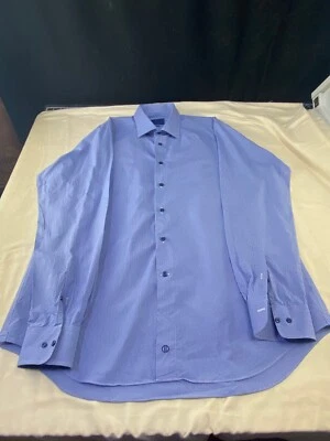 Camisa de vestir para hombre David Donahue ajuste puño francés talla 18 36/37 Foto 1 de 4