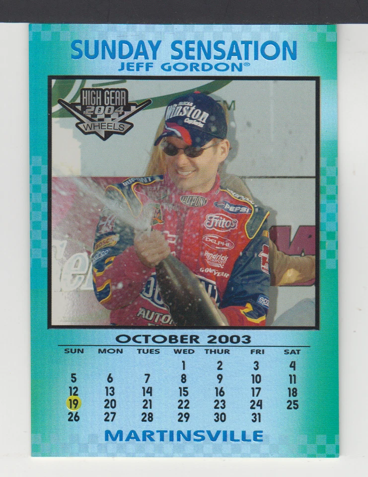 JEFF GORDON  : 2004 - WEELS HIGH GEAR  SUNDAY SENSATION - CARD No. # SS 9 - Image 1 of 2