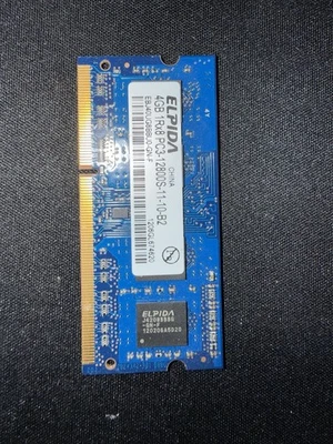 Elpida 4GB 1Rx8 PC3-12800S-11-10-B2 Ram Laptop Memory - Tested/working - Image 1 of 2