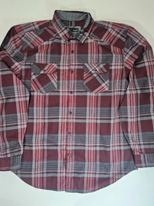 Bruno Mens Button Down Large Red Plaid Classic Casual Outdoor Performance Shirt - Picture 1 of 5