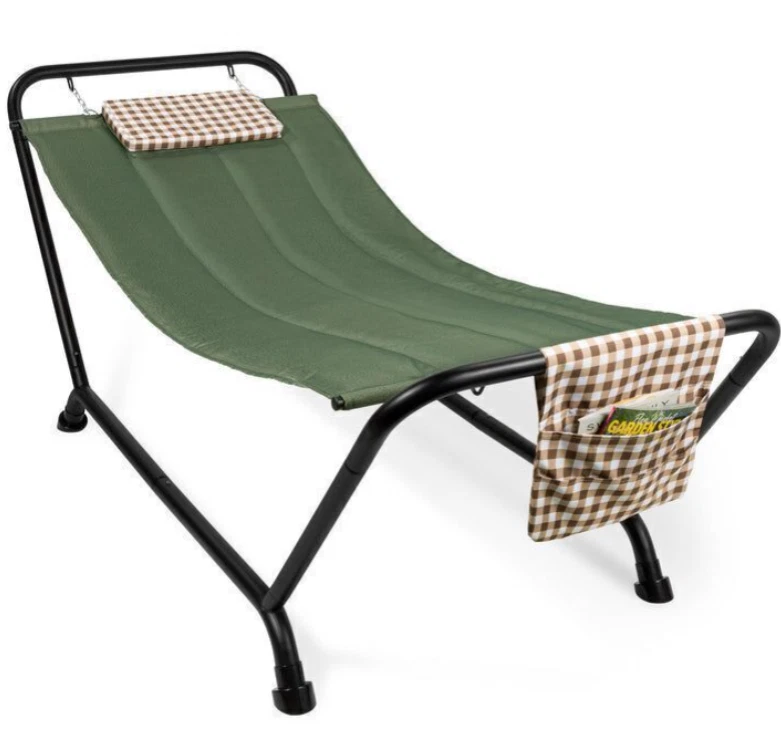 NUEVA Hamaca Exterior con Soporte Acogedora Hamaca Exterior para Patio, Patio Trasero, Jardín Foto 1 de 4