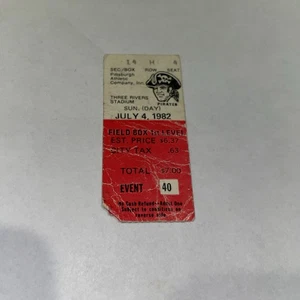 Pittsburgh Pirates vs Expos 7.4.1982 Game Ticket Raines Carter Hits Stargell RBI - Bild 1 von 2