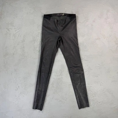 Leggings elásticos de cuero de cordero negro Alice + Olivia para mujer 6 Foto 1 de 4