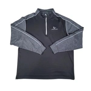 FJ Footjoy 1/4 Zip Golf Pullover 2XL Athletic Fit Black Long Sleeve Fleece - Picture 1 of 11