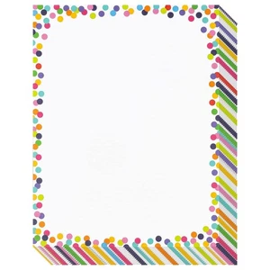 Impresora decorativa con borde de confeti - 96 hojas, 8,5 x 11 pulgadas - Colorido S... - Imagen 1 de 9