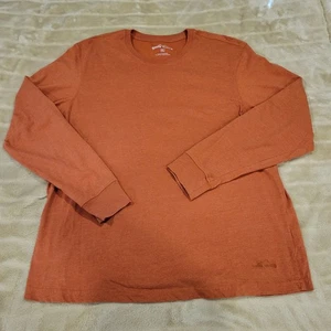 Eddie Bauer T Shirt Mens Sz XL Crew ￼ Neck, Rust Color Logo Pullover Long Sleeve - Picture 1 of 11