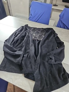 Damen Strickjacke Fashion Club Gr. XL schwarz mit Spitze - Bild 1 von 3