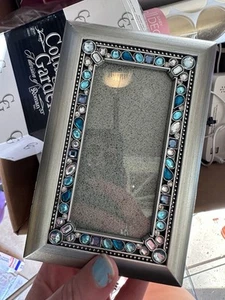 Landhaus Garten Silberfarben Foto Musik Schmuckkästchen Spielt "Jesus liebt mich" Neu - Bild 1 von 5