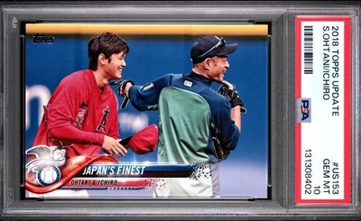 Actualización Topps 2018 Japans Finest Ichiro Shohei Ohtani PSA 10 #US153 GEMA COMO NUEVO Foto 1 de 2