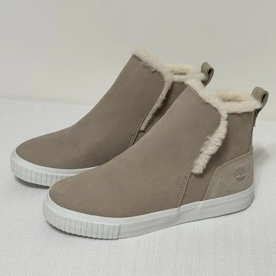 Timberland Skyla Bay Boots Nubuck Suede Faux Fur Lined Pull On Booties Size 6 - Image 1 of 4