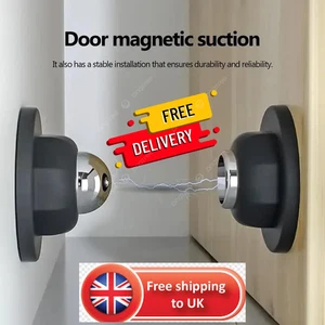 Magnetic Stainless Steel Door Stopper – Windproof Stop Holder White/Black UK - Picture 1 of 11