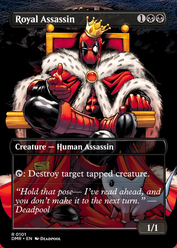 Royal Assassin - Deadpool Foil Custom sticker MTG Marvel Commander - Image 1 of 1