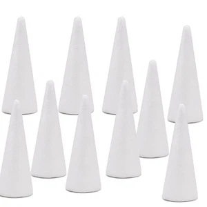 Foam Cones for Crafts 2.3"x6" Polystyrene Christmas Tree Project 10 Pack - Picture 1 of 7