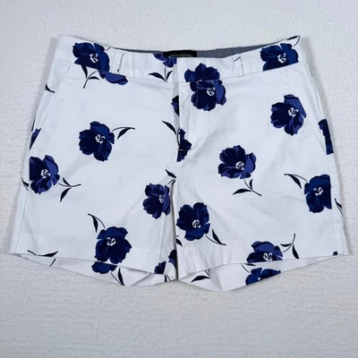 Pantalones cortos para mujer Banana Republic florales blancos y azules talla 4 caprichosos Foto 1 de 4