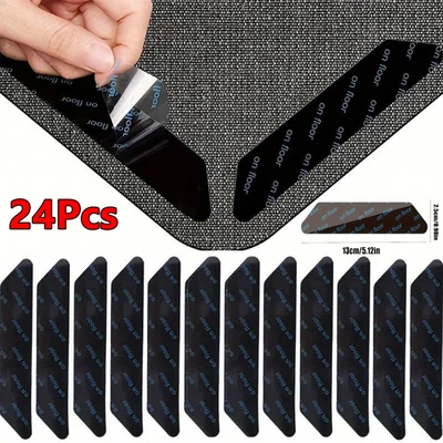 24Pcs Rug to Carpet Gripper Non Slip Underlay Mat Grips Anti Slide Floor Runner - Image 1 of 4