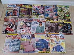 Vintage 1992 To 2001 CROCHET WORLD Magazines Lot Of 14 From The 1990's/Y2K - Picture 1 of 4