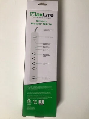 WiFi Smart Power Strip 🔌 MaxLite | Voice Control w/ Alexa, Google | USB + 4 Out - Image 1 of 3