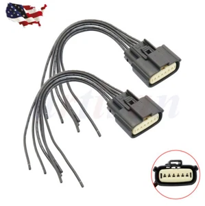 2x LED Foglight 6-Wire Connector Pigtail Fit For Ford Mustang GT500 GT 2018 2019 - Picture 1 of 10