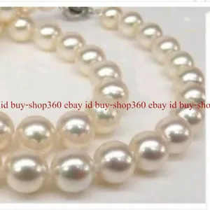 Genuine AAAAA 8-9mm WHITE South Sea Real PEARL NECKLACE 16-100" - Afbeelding 1 van 12