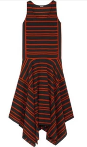 DKNY Striped Silk Maxi Midi Dress Size M #34117 - Picture 1 of 10