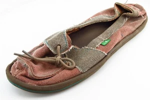 Sanuk Loafers Brown Fabric Women Shoes Size 10 Medium - Picture 1 of 6
