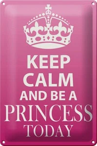 Blechschild Spruch 20x30 cm Keep Calm and be a Princess Deko Schild tin sign - Picture 1 of 5