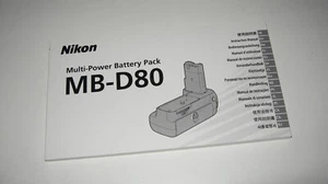 NIKON battery grip MB-D80 - libretto d'uso - Foto 1 di 1