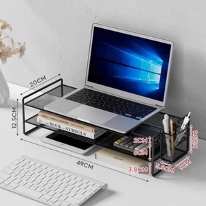 Computer Monitor Riser Holder Laptop Cooling PC Screen Stand Bracket Desktop _pw - Picture 1 of 22