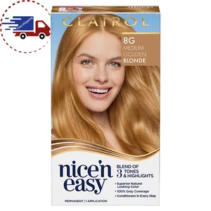 Permanent Hair Dye, 8G Medium Golden Blonde Hair Color, 1 Count - Picture 1 of 12
