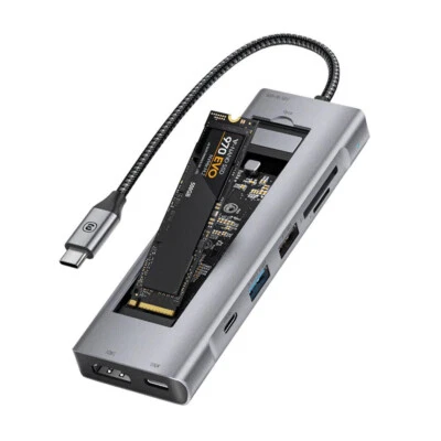 Essager 8-in-1 USB C Hub with 10Gbps M.2 NVMe SSD Enclosure - Image 1 of 4