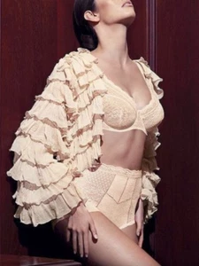 Aubade Retro Sculpt 50's Pin Up Girl Lingerie - Bra & Briefs - Buttermilk - Picture 1 of 15