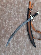 Custom Handmade Damascus Steel Ertugrul Scimitar Arabic Turkish Sword