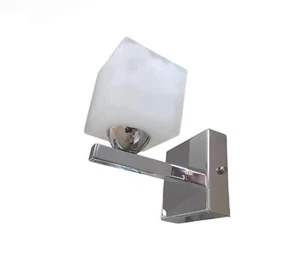 Applique moderna in metallo cromato vetro specchio bagno parete muro 1 LUCE E14 - Photo 1/4