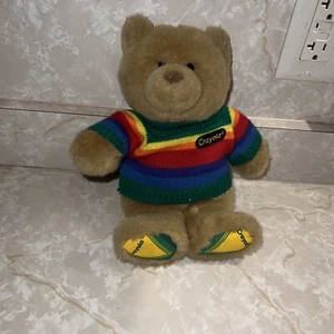 GUND Crayola Plush Teddy Bear Rainbow Sweater Stuffed Animal Colors Crayons 8” - Picture 1 of 2