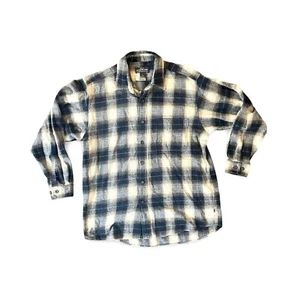 Moose Creek Men's Flannel Plaid Blue Gray Long Sleeve Button Up Shirt Size Large - Picture 1 of 5