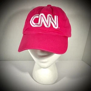 Mujer CNN NEWS SOMBRERO Rosa Caliente Blanco Relajado Fit Papá Gorra Damas Ajustable OSFM - Imagen 1 de 5