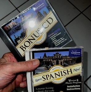 Learn Spanish Now! Version 8 & Transparent Language BONUS CD-- OPENED-"NEW" - Picture 1 of 4