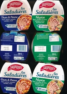PORT OFFERT ration combat Allégée 6 salades au thon Saupiquet DDM 2027, 220Gr - Picture 1 of 6
