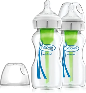 Dr Brown'S Natural Flow Anti-Colic Options+ Wide-Neck Glass Baby Bottle, 9Oz/270 - Picture 1 of 12